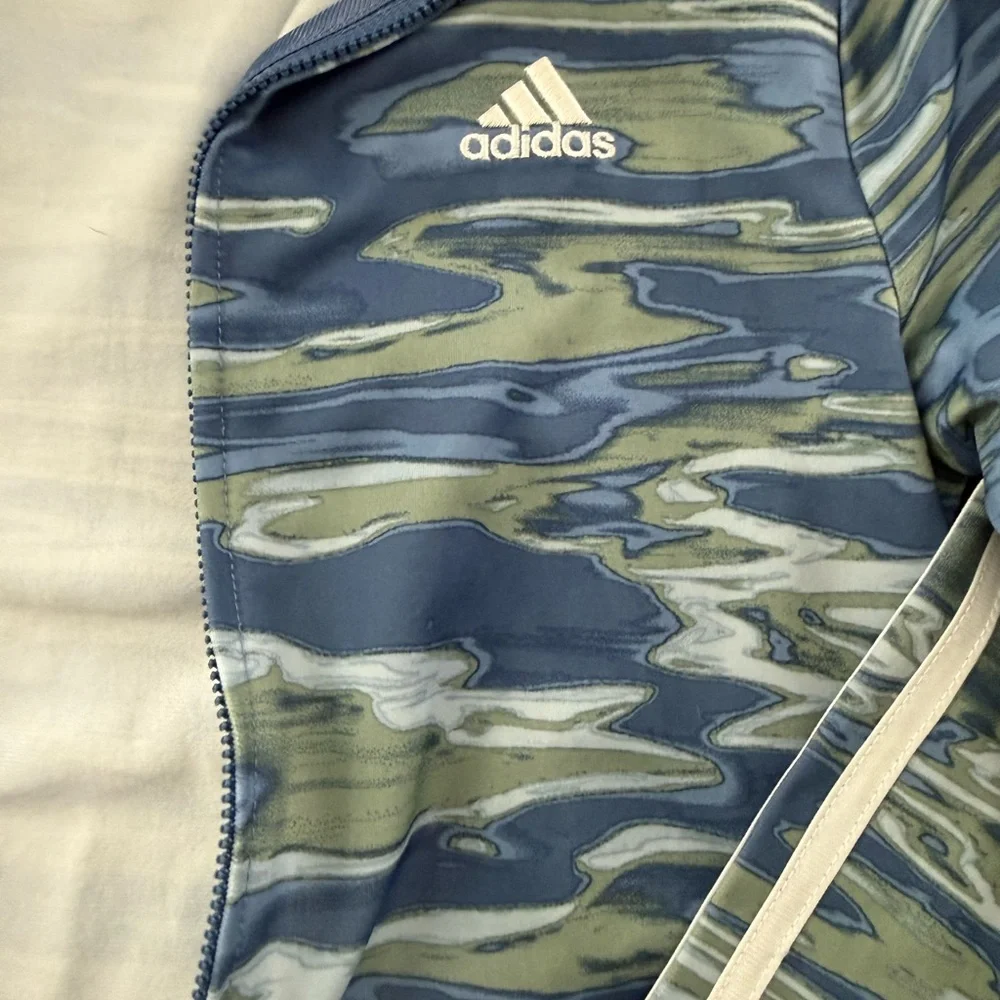 Adidas Blue & Green Track Jacket and Pants - Size 7